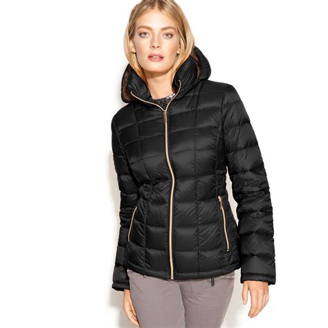 michael kors black bubble jacket|michael kors black puffer jacket.